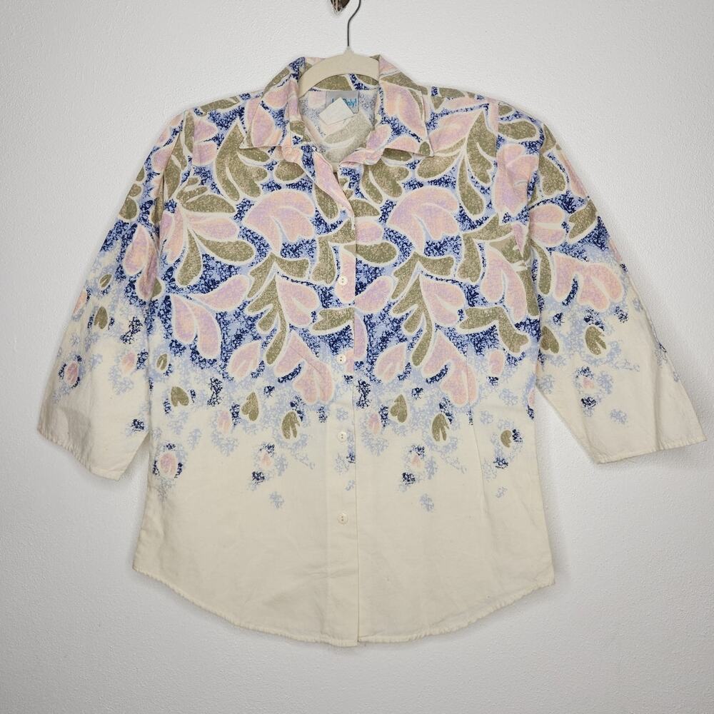 Vintage 80s Western Southern Button Shirt Jrs. Only California 70s Small Floral
